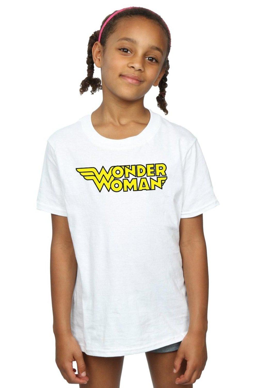 Wonder Woman Winged Logo Cotton T-Shirt