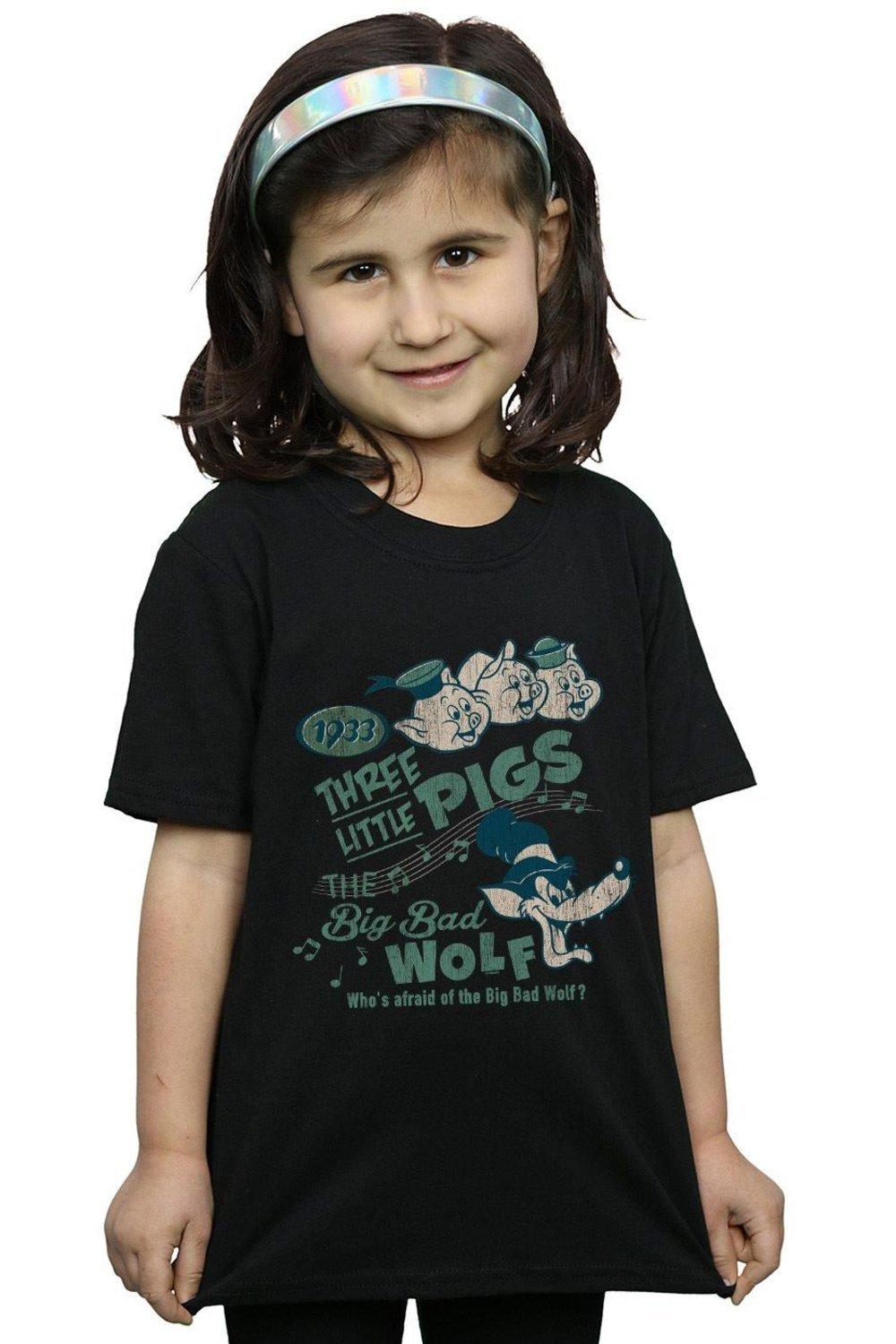Three Little Pigs Who´s Afraid Of The Big Bad Wolf Cotton T-Shirt