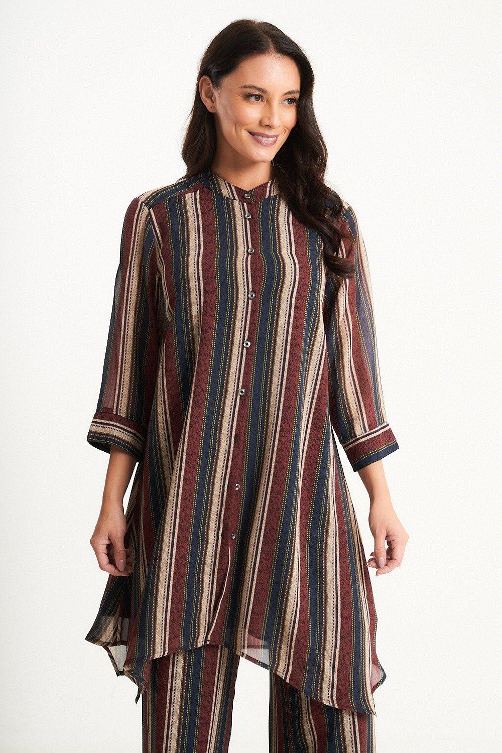 Longline Multi-Coloured Shirt-Dress