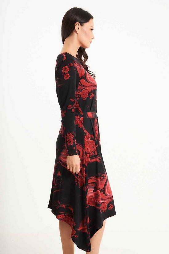 Saloos Stretch Printed Dress with Side Tie 2