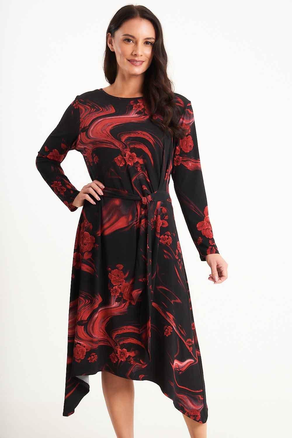 Stretch Printed Dress with Side Tie