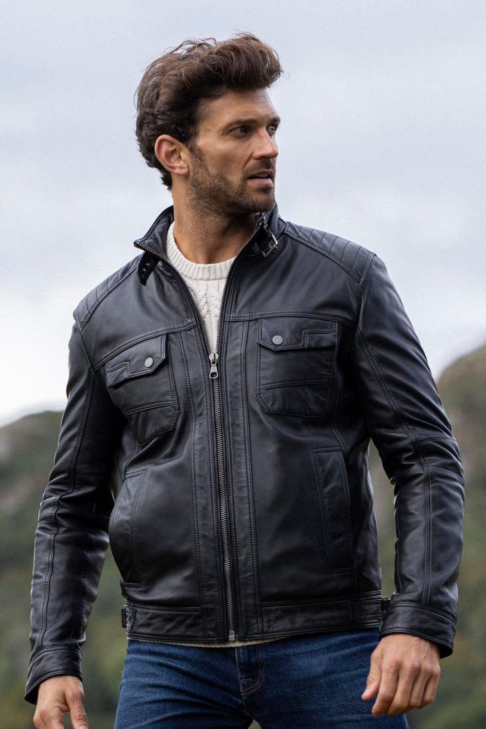 Jackets & Coats | \'Wansfell\' Leather Biker Jacket | Lakeland Leather