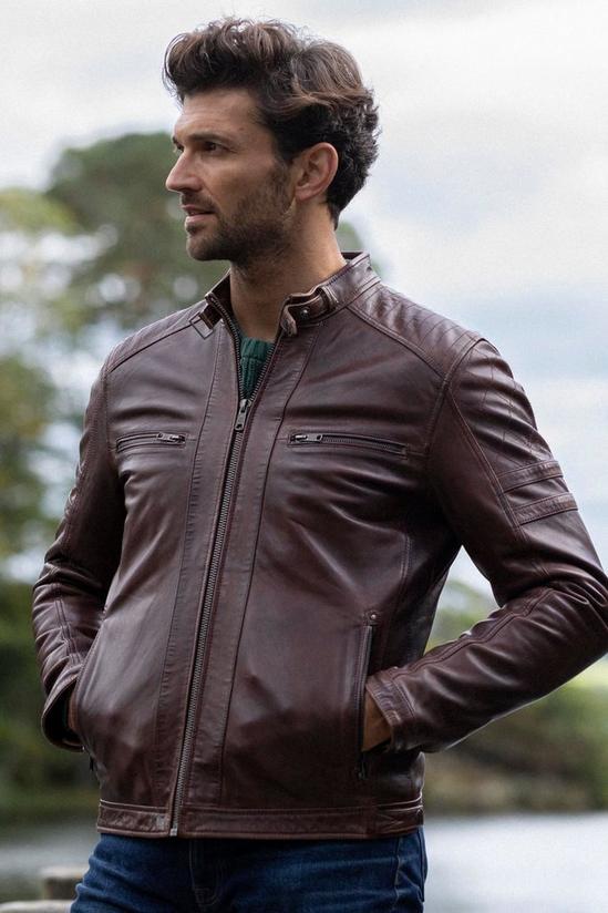 with \'Charlie\' Jacket Leather | Lakeland Tonal Jackets Leather Stripe | Coats &