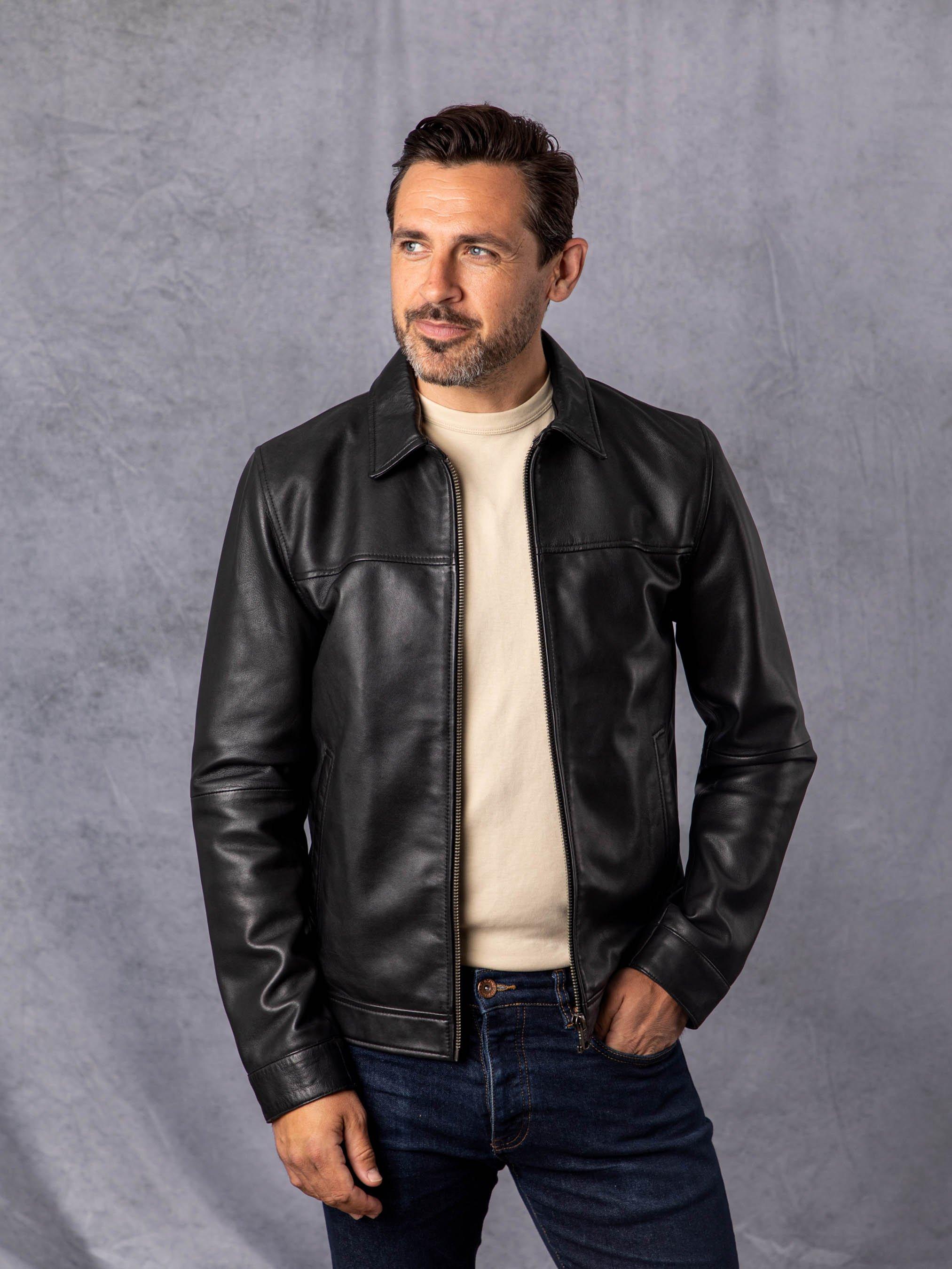 Jackets & Coats | 'Renwick' Collared Leather Jacket | Lakeland Leather
