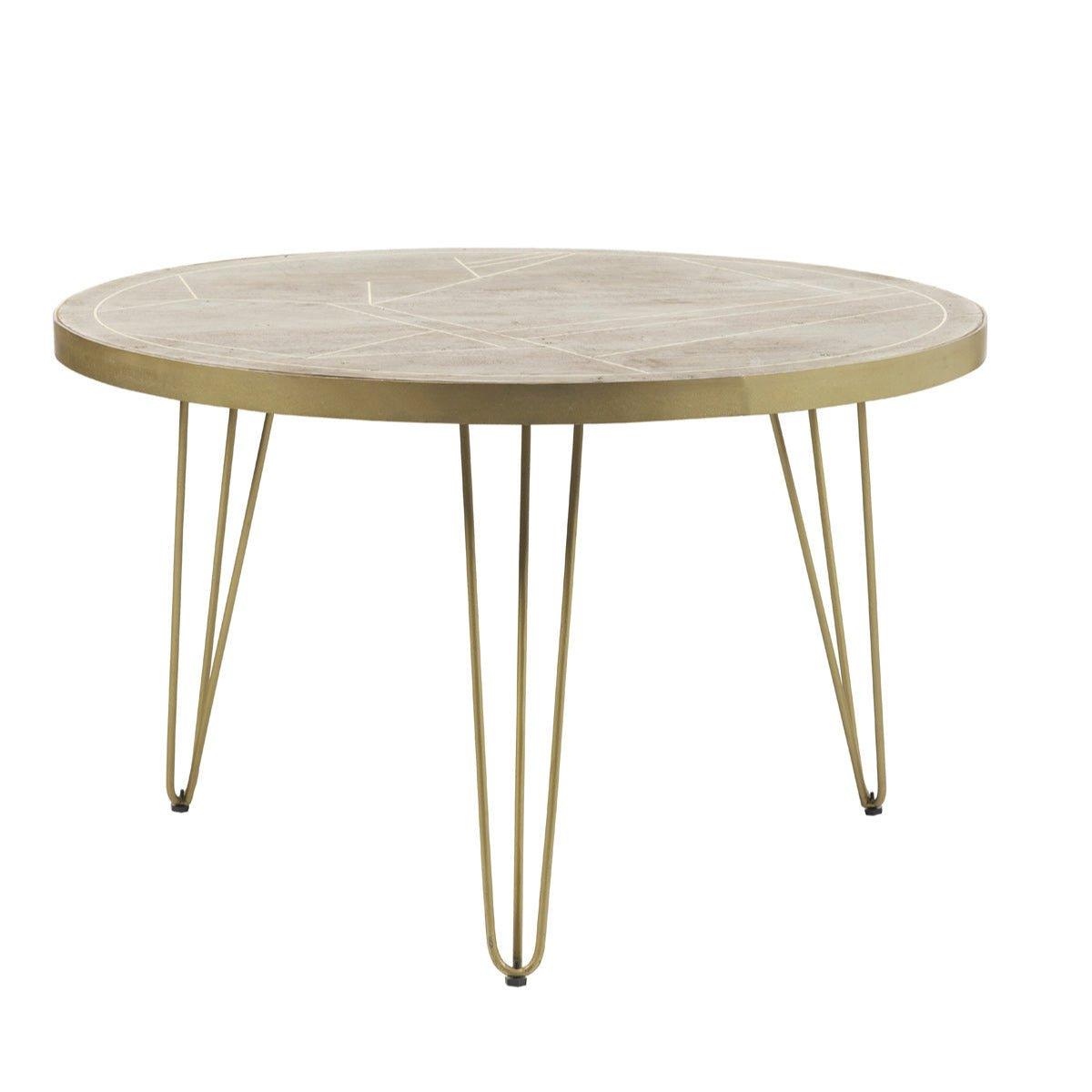 Round Solid Wood Dining Table 4 Seats Deiondre Light Mango