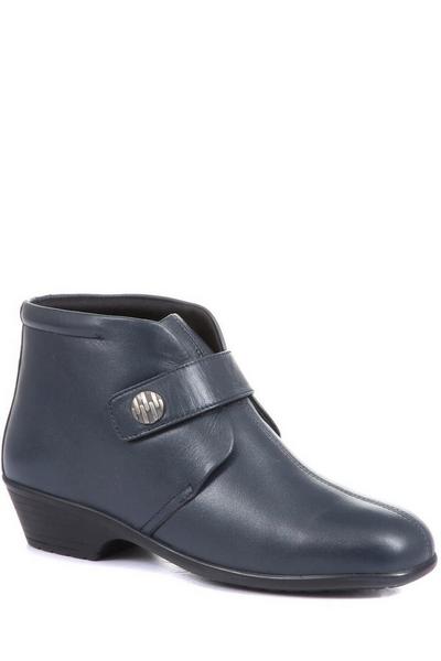 Wide Fit Leather Ankle Boots