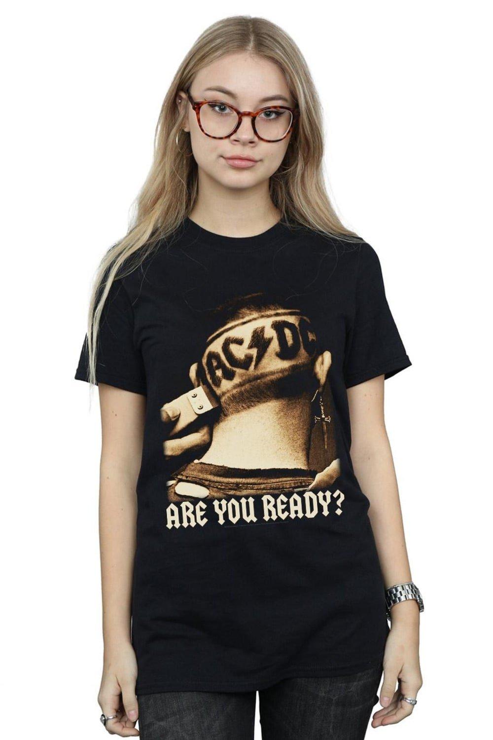 Are You Ready Hair Shave Cotton Boyfriend T-Shirt