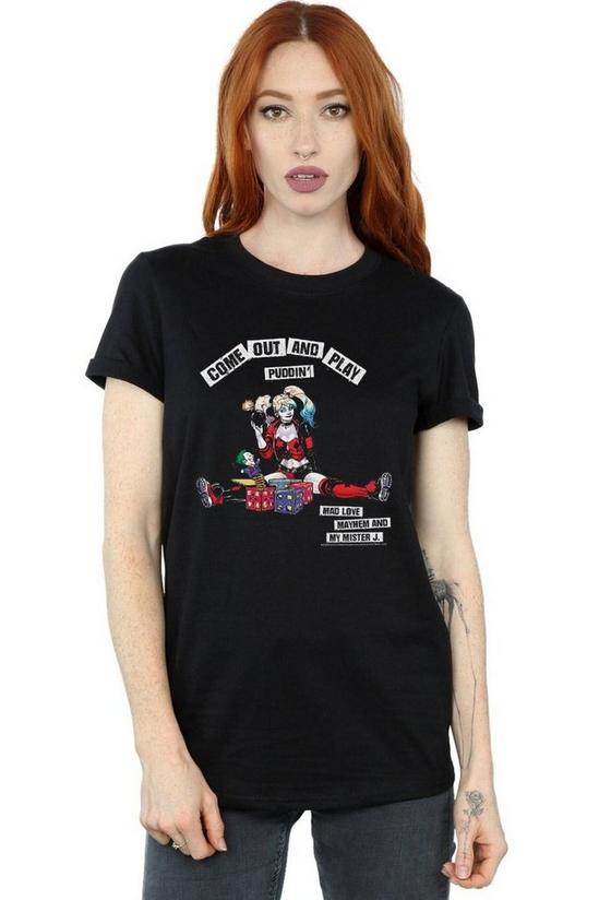 DC Comics Harley Quinn Come Out And Play Cotton Boyfriend T-Shirt 1