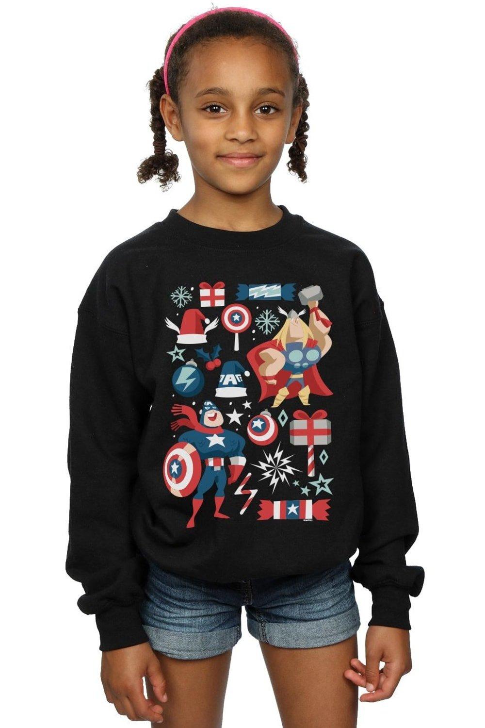 Thor And Captain America Christmas Day Sweatshirt