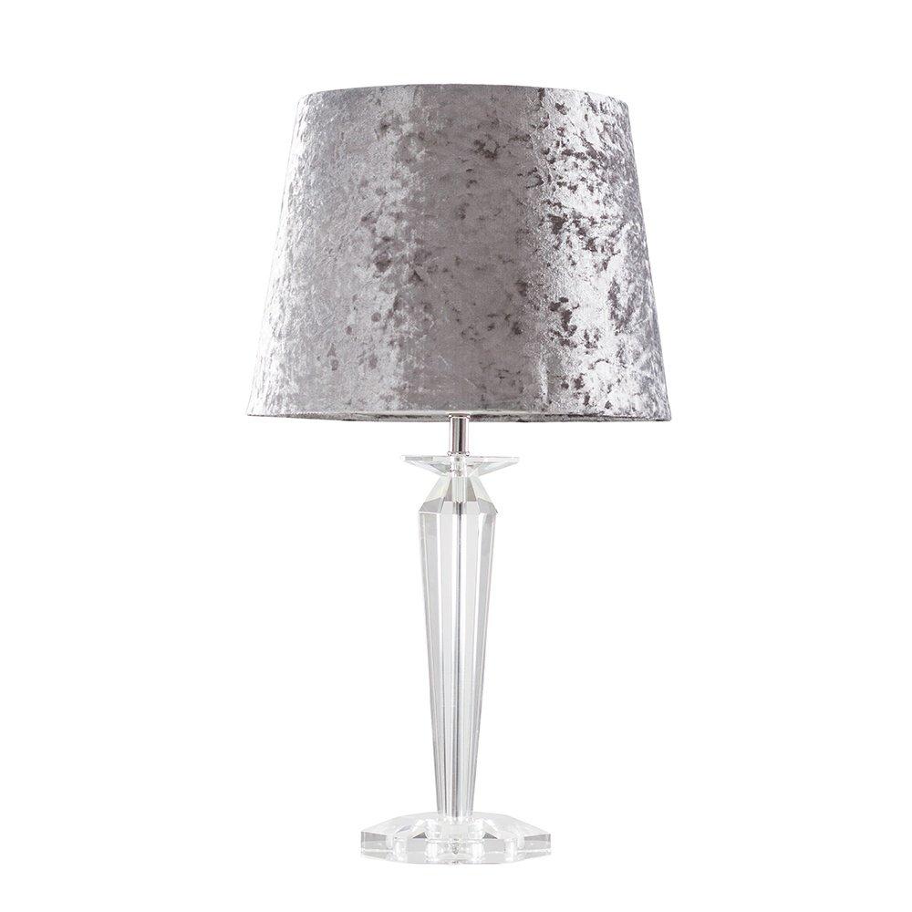 Davenport Crystal Silver Table Lamp