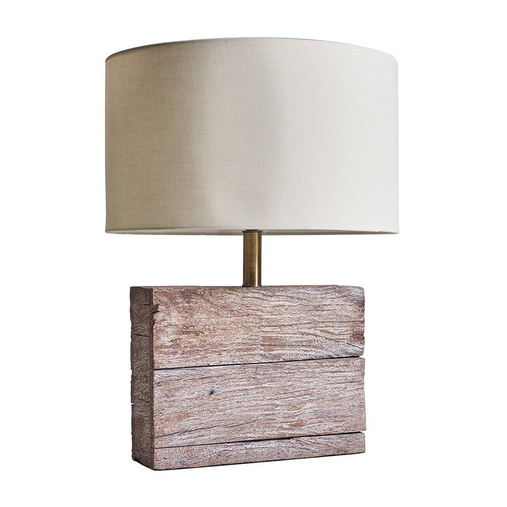 Photos - Floodlight / Street Light Fable Natural Rustic Wood Table Lamp Natural Fabric Shade Reni