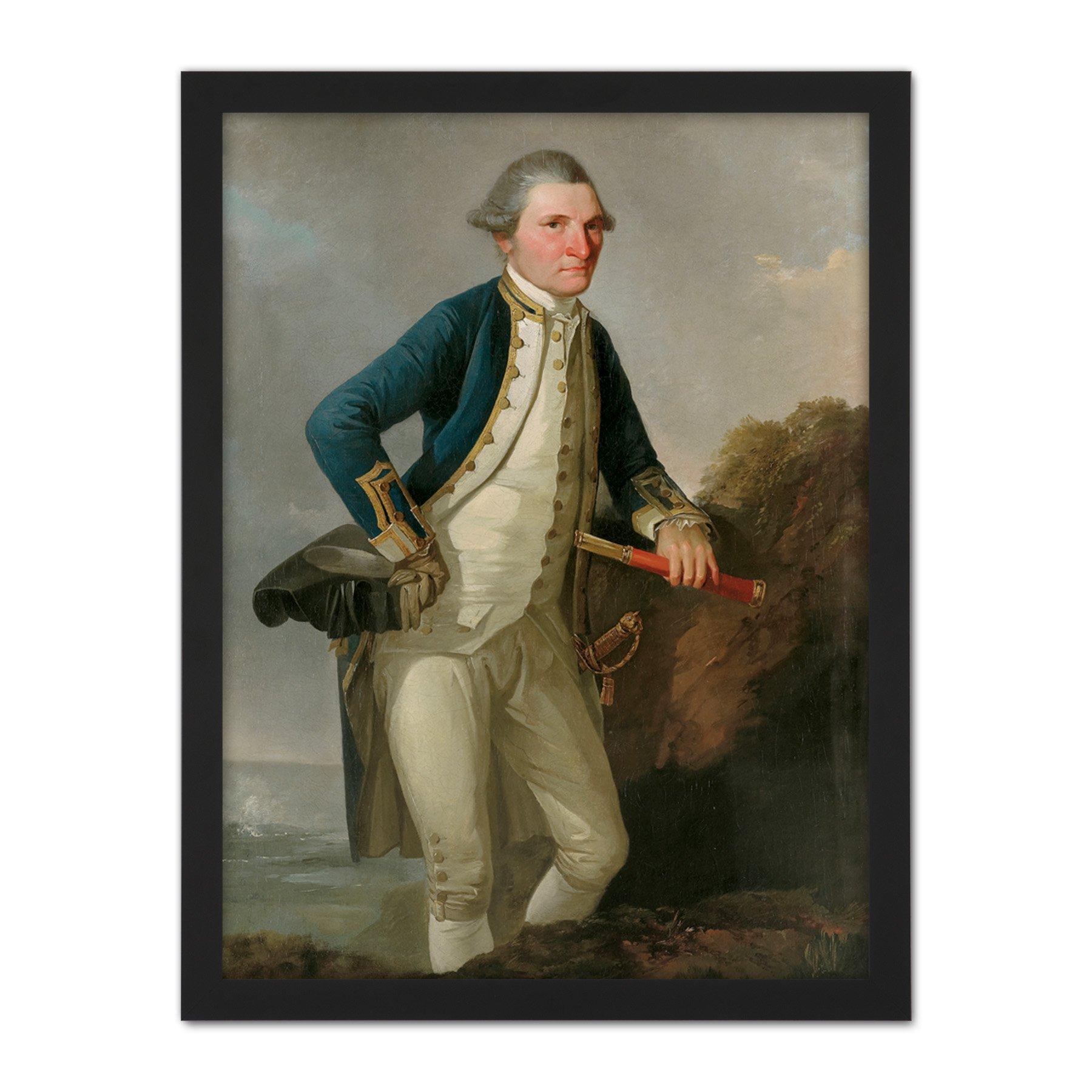 Webber Portrait Captain James Cook Large Framed Wall Decor Art Print