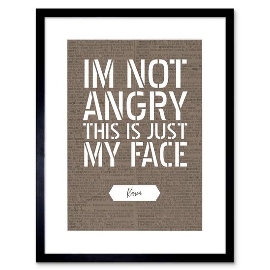 Artery8 Wall Art Print Dictionary Page Quote Karen Angry My Face Artwork Framed 9X7 Inch 1