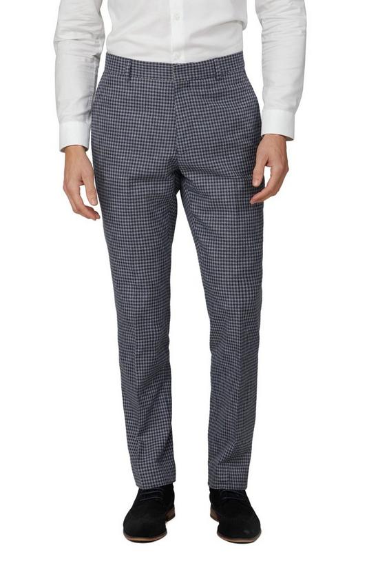 Hammond & Co Textured Gingham Tailored Fit Suit Trousers 1