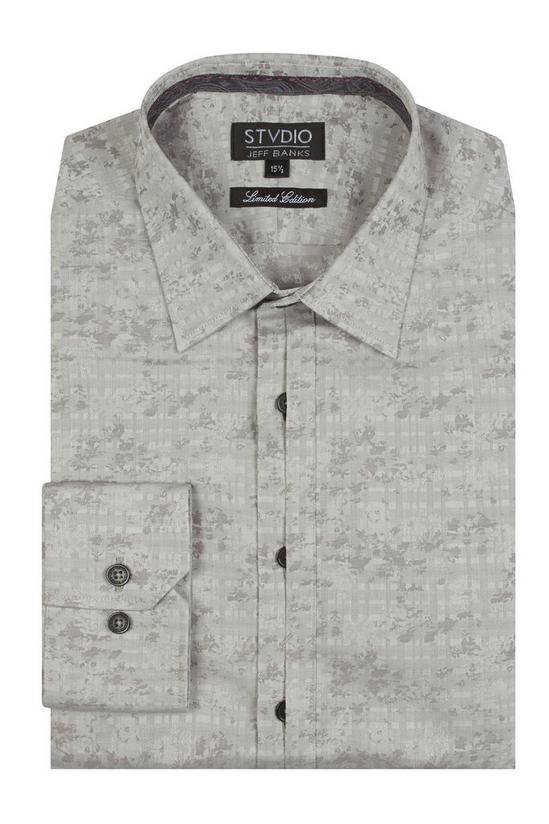 Jeff Banks Herringbone Jacquard Cotton Shirt 1