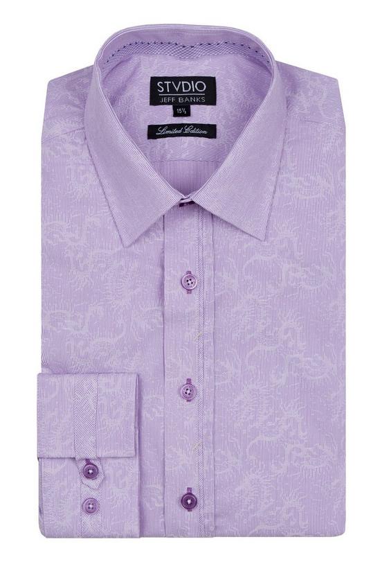 Jeff Banks Floral Stripe Jacquard Formal Cotton Shirt 1