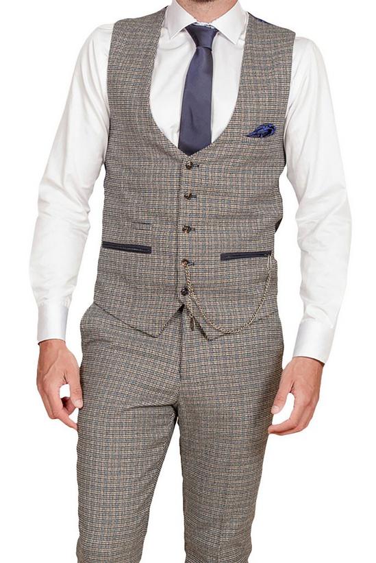 Marc Darcy Check Tailored Fit Waistcoat 1