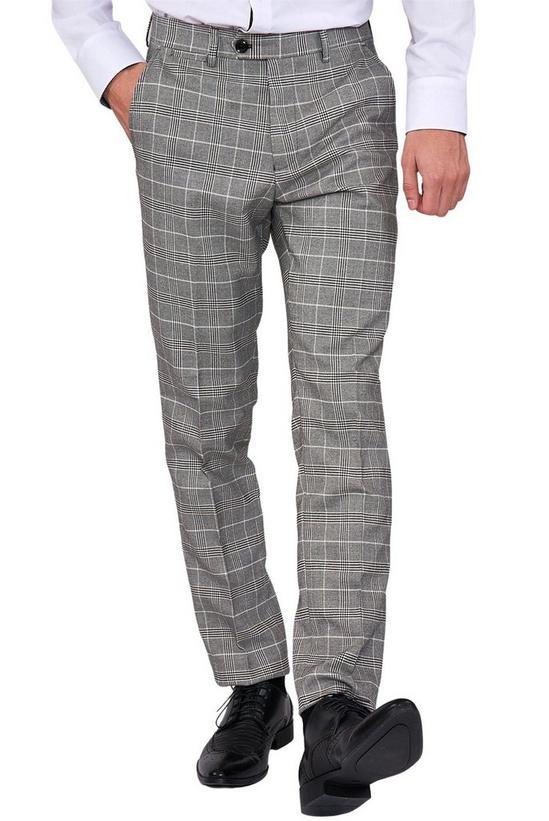 Marc Darcy Check Slim Fit Suit Trousers 1