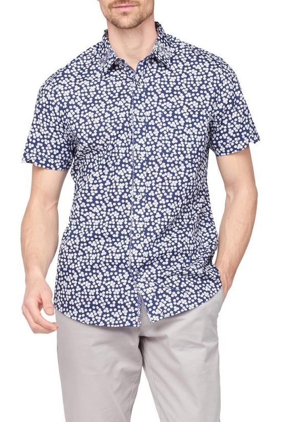 Jeff Banks Short Sleeve Floral Print Cotton Shirt 1