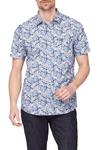 Jeff Banks Blurred Floral Print Smart Casual Cotton Shirt thumbnail 1