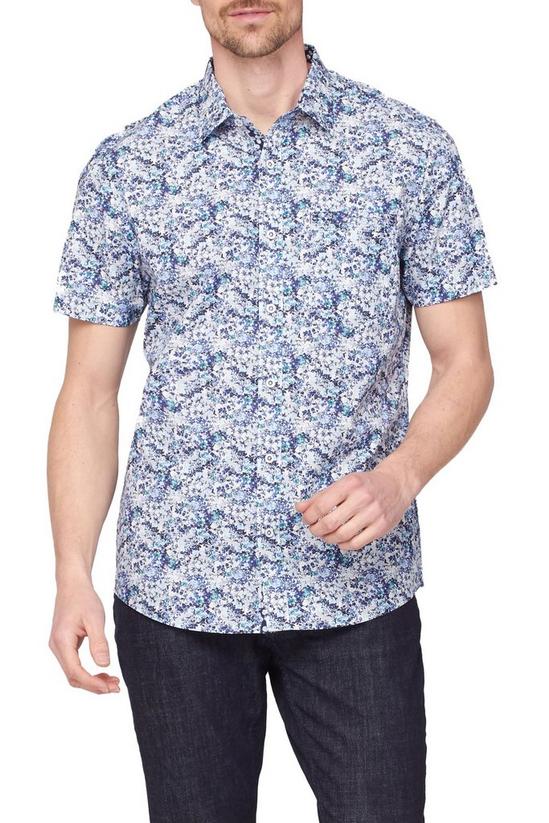 Jeff Banks Blurred Floral Print Smart Casual Cotton Shirt 1