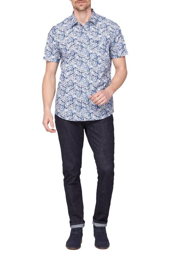 Jeff Banks Blurred Floral Print Smart Casual Cotton Shirt 2