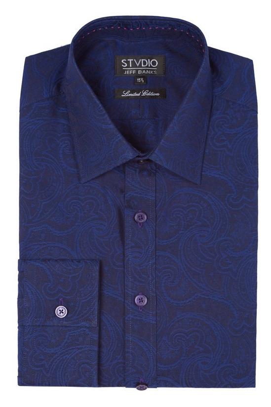 Jeff Banks Paisley Jacquard Formal Cotton Shirt 1