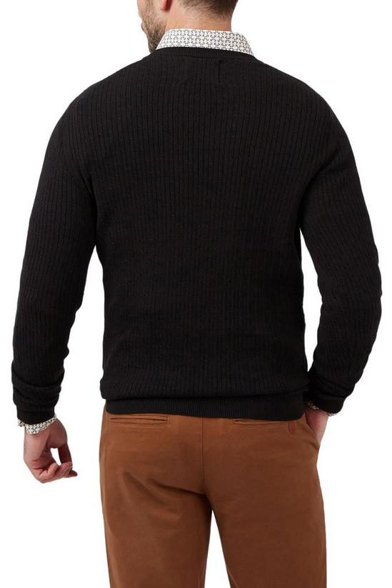 Racing Green The Stewart Crew Neck Rib Cable Jumper 2