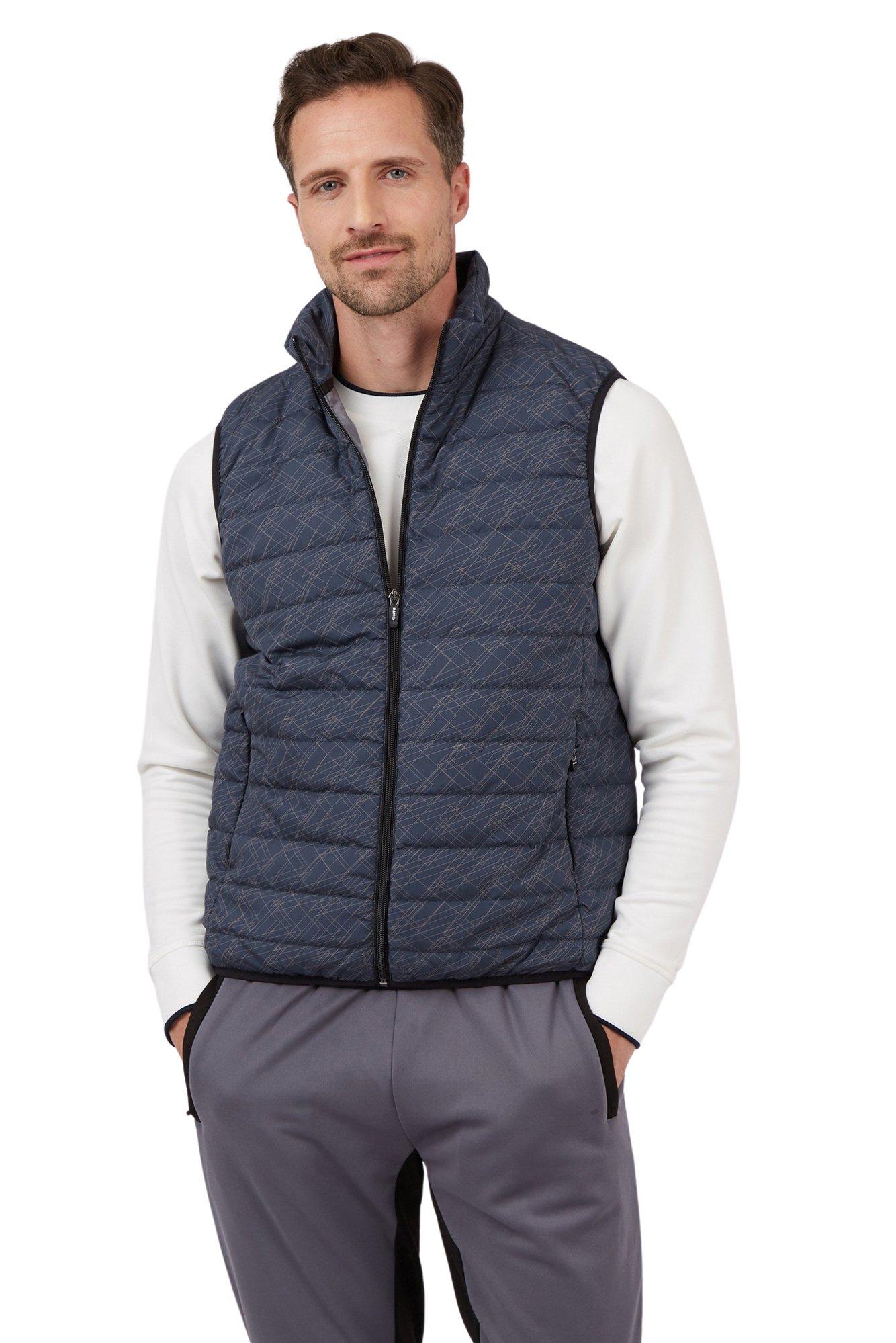 Jackets & Coats | Printed Cire Quilted Gilet | Jeff Banks