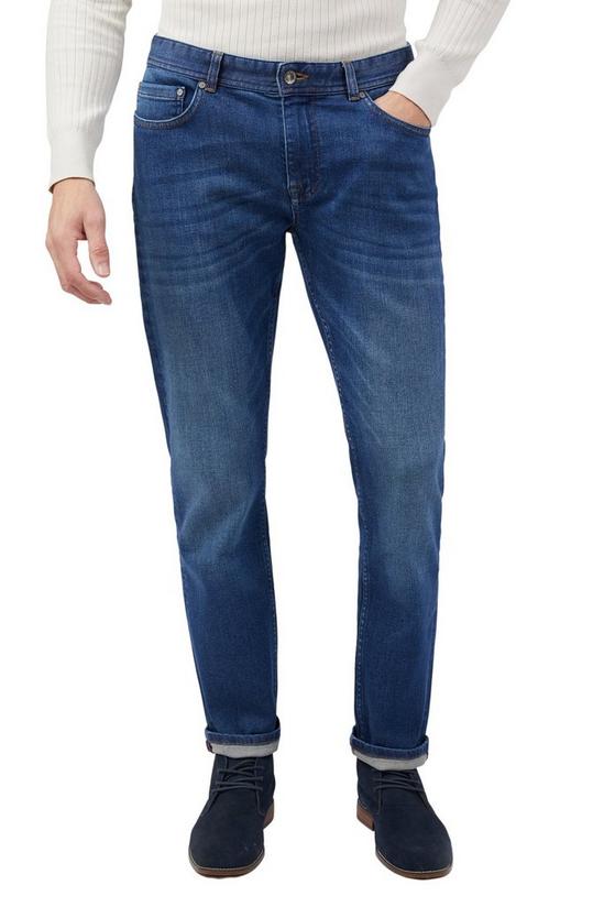 Jeff Banks Mid Blue Straight Fit Jean 1