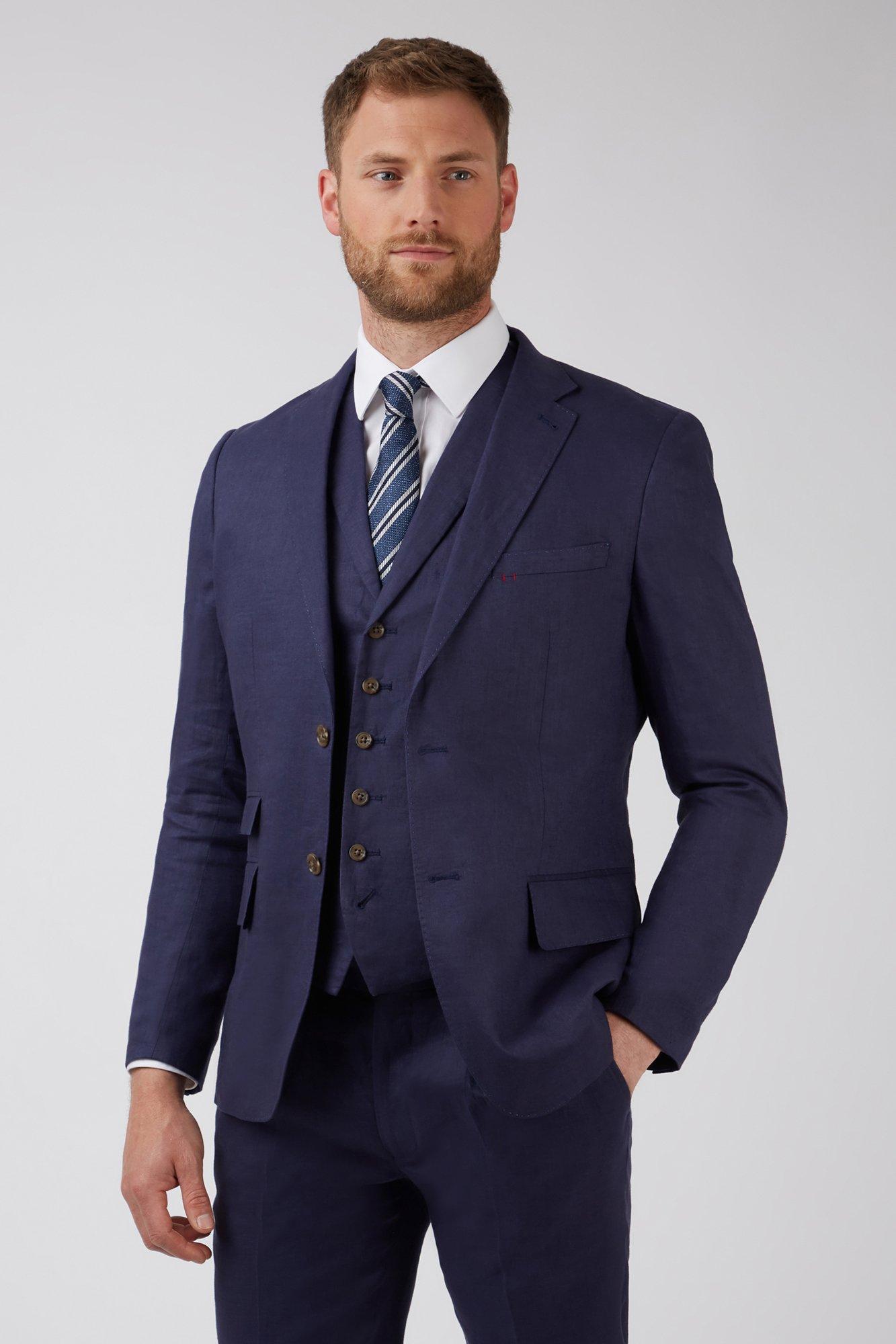 Stvdio by Jeff Banks Plain Navy Performance Suit Trousers | Jeff Banks