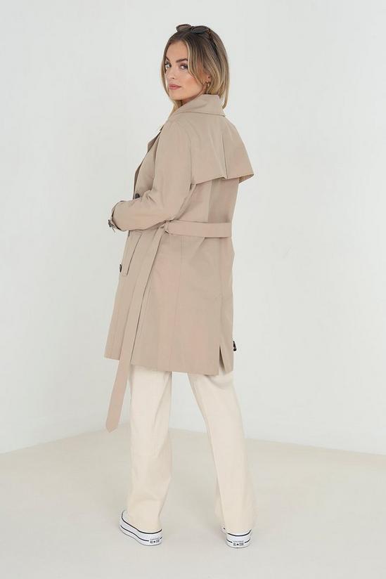 Brave Soul 'Brandy' Double Breasted Short Trench Coat 2
