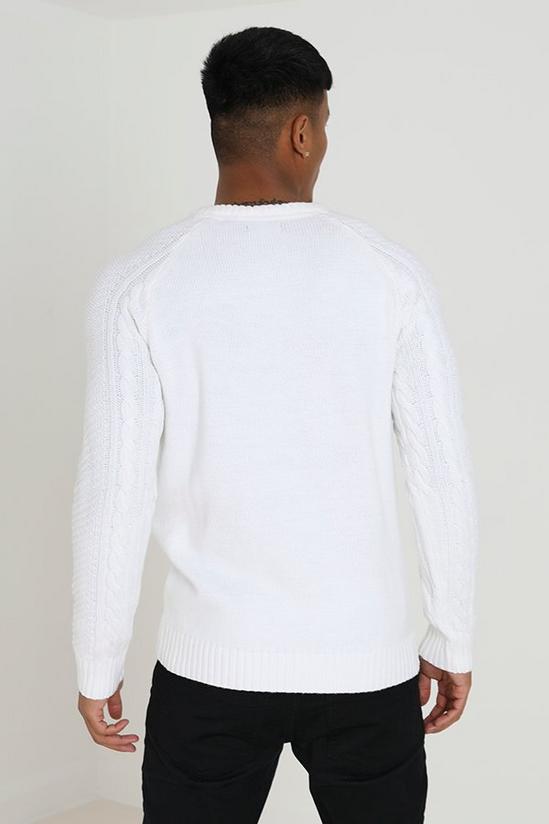 Brave Soul 'Wilson' Crew Neck Cable Knitted Jumper 2