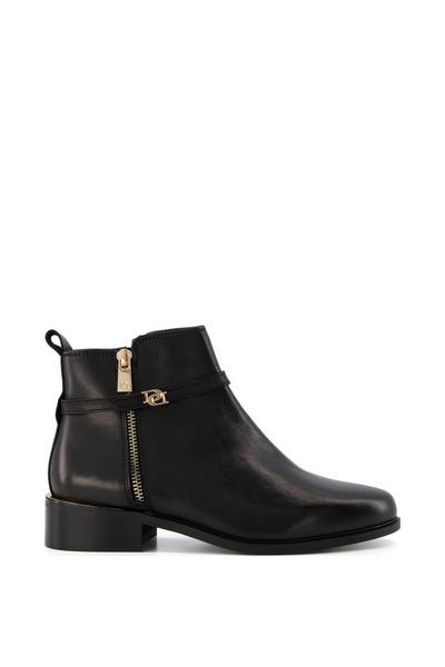 Wide Fit 'Pap' Leather Ankle Boots