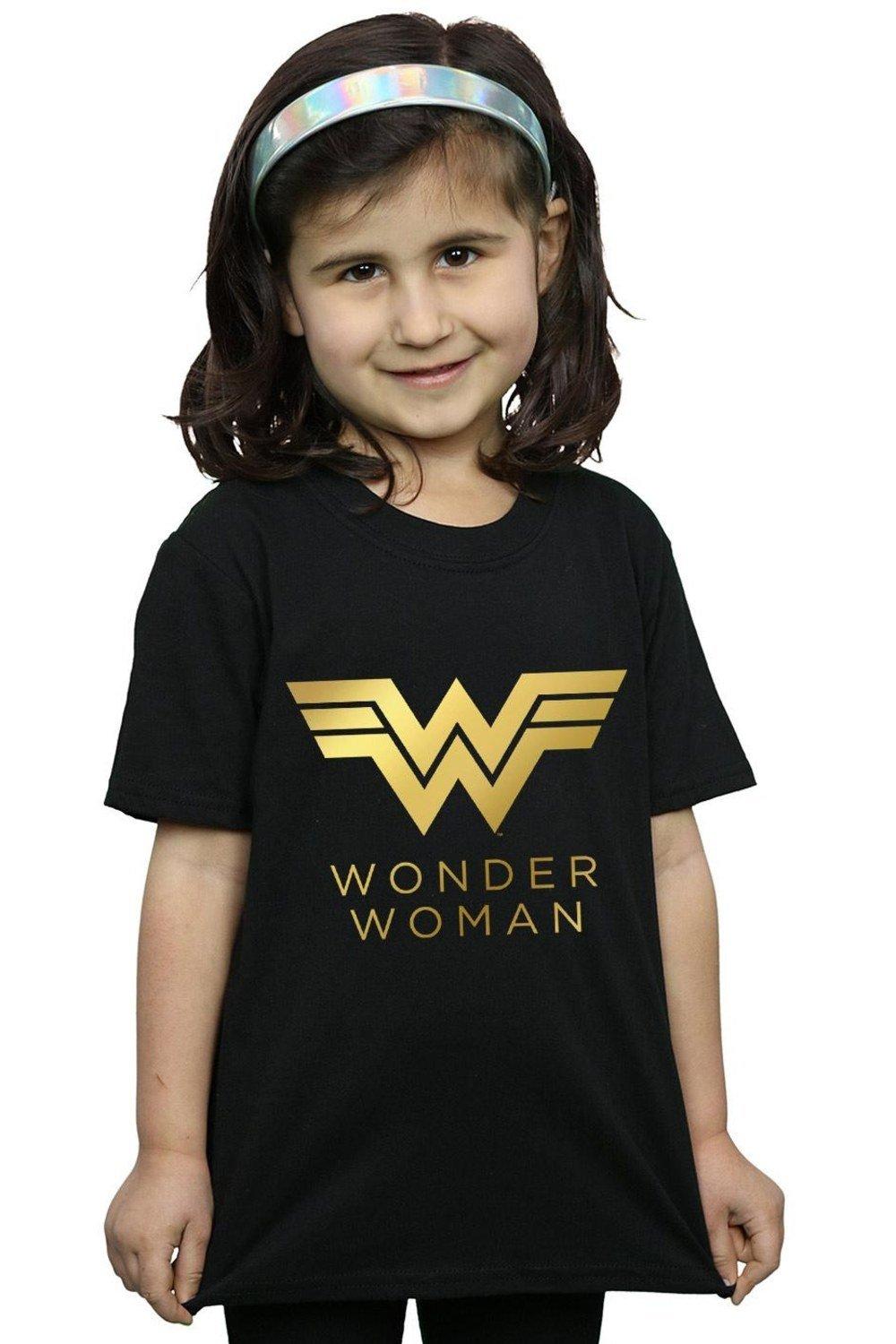 Wonder Woman 84 Golden Logo Cotton T-Shirt