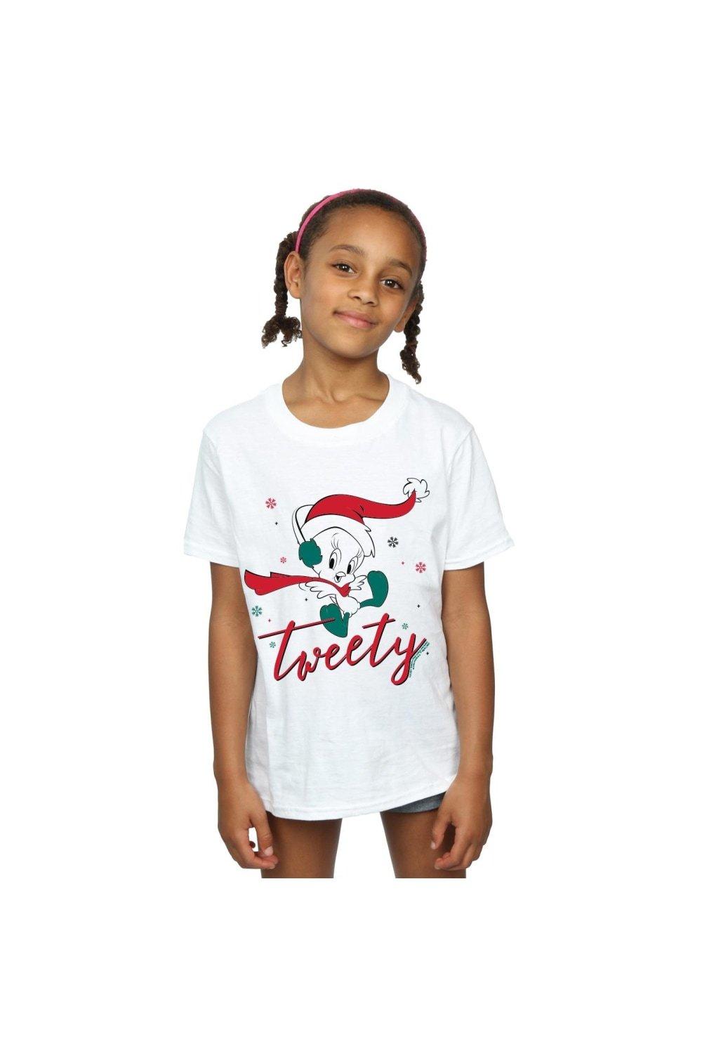 Tweety Pie Christmas Cotton T-Shirt