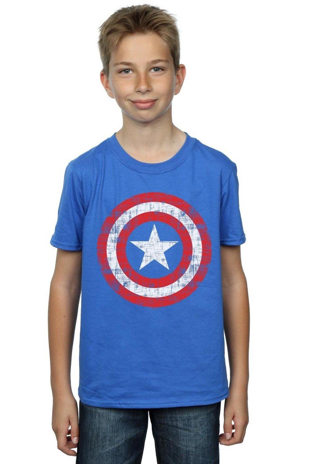 Avengers Captain America Scratched Shield T-Shirt