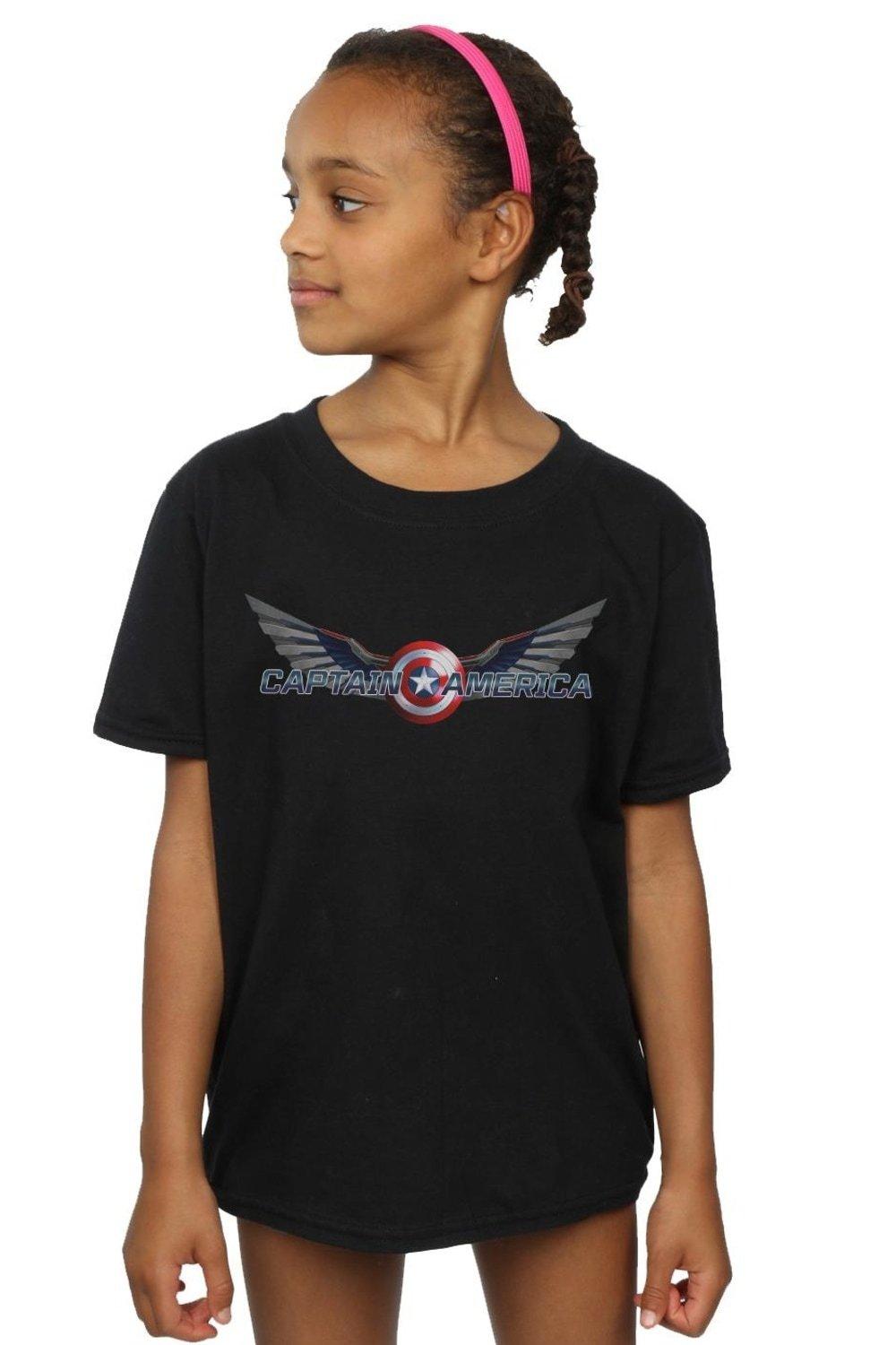 Falcon And The Winter Soldier Captain America Logo Cotton T-Shirt