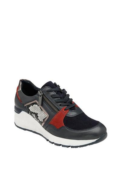 Navy Leather 'Suzette' Casual Trainers