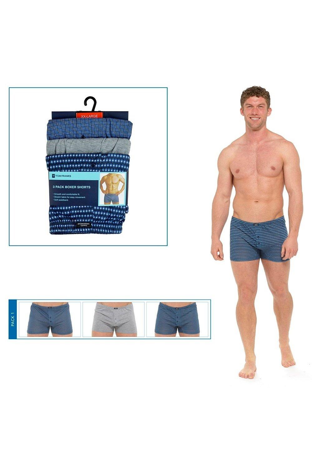 Patterned Jersey Boxer Shorts (3 Pairs)