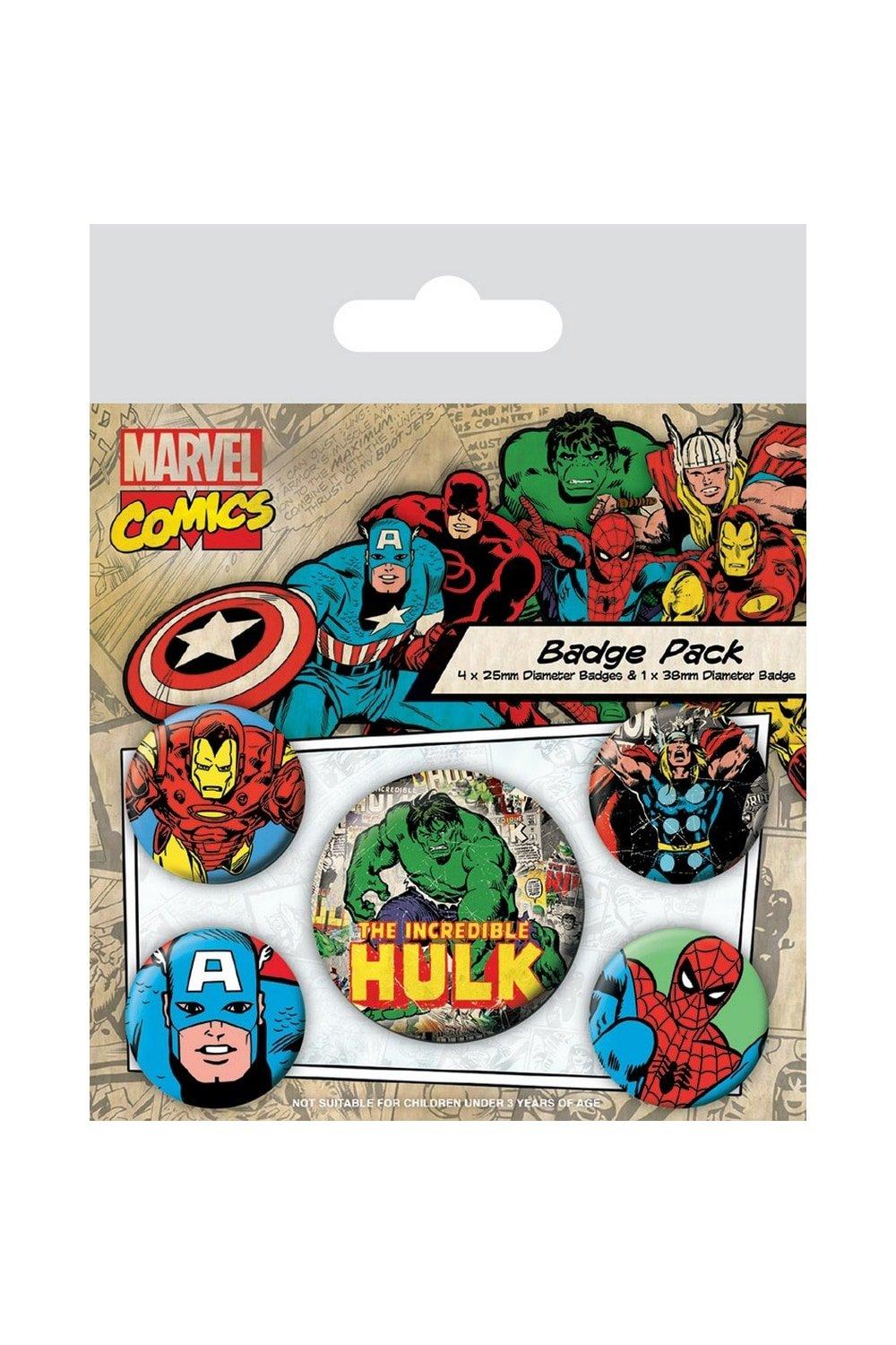 Comics Hulk Badge Set (Pack of 5)