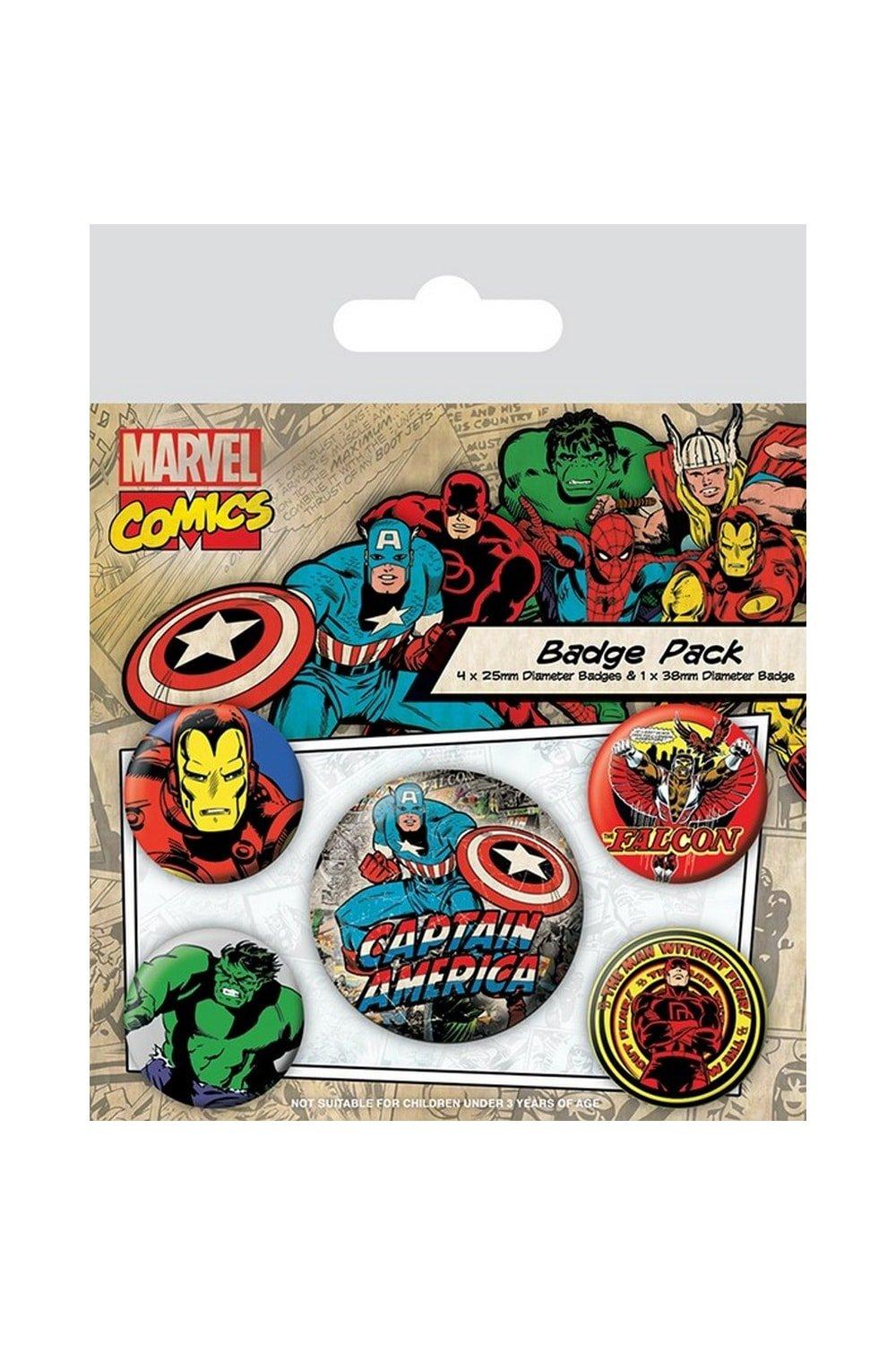 Captain America Badge Set (Pack Of 5)