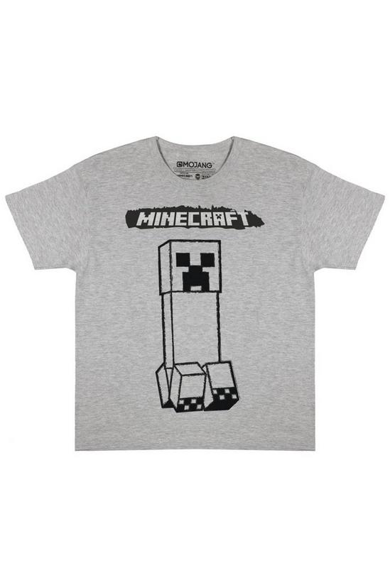 Minecraft Creeper Monochrome Heather T-Shirt 1