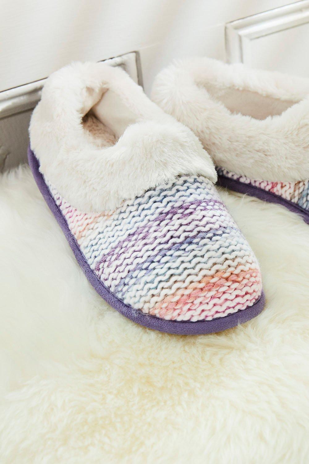 Knitted Cosy Lined Slippers