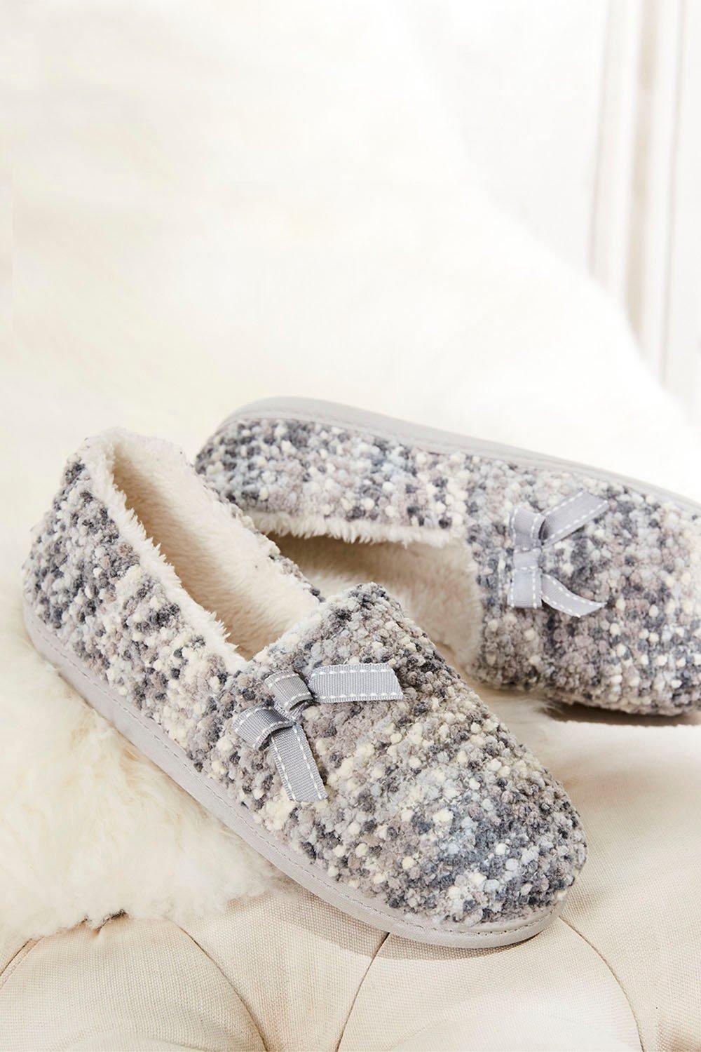 Chenille Classic Bow Slippers