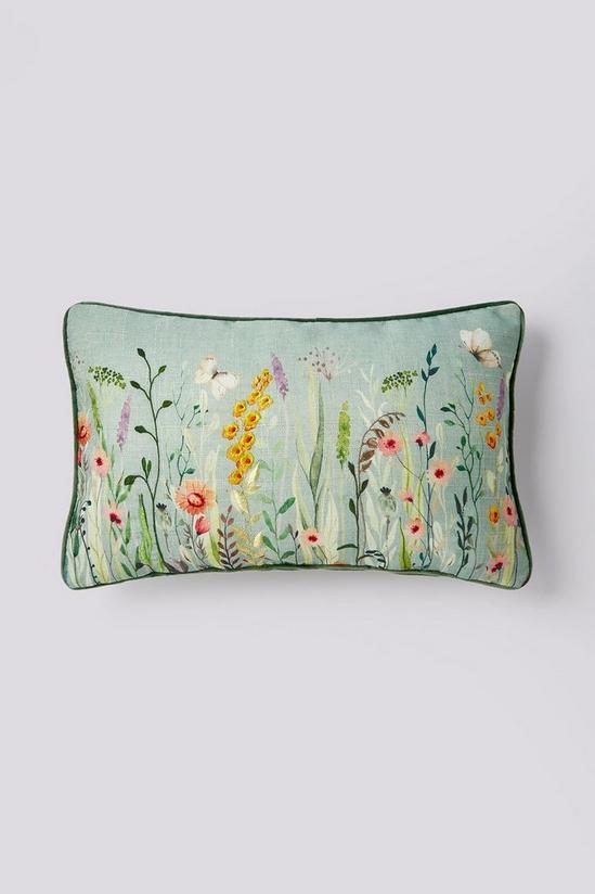 Cotton Traders Country Meadow Embroidered Cushion 1