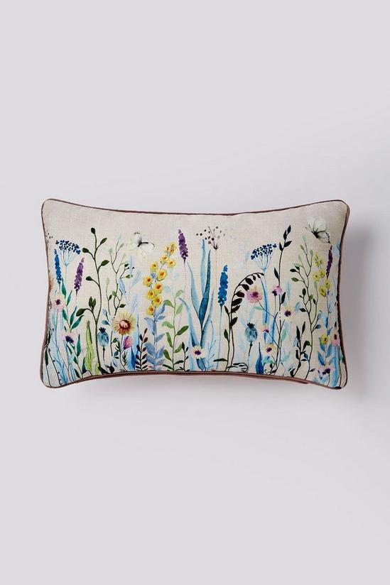 Cotton Traders Country Meadow Embroidered Cushion 1