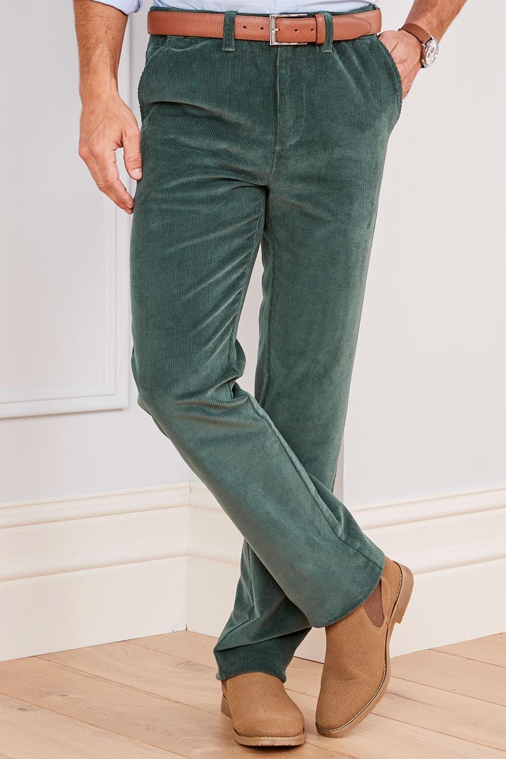 Buy mode de base Mustard Green Bootcut Vintage Corduroy Trousers at  Amazon.in