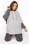 Yours Colour Block Oversized Knitted Hoodie thumbnail 1