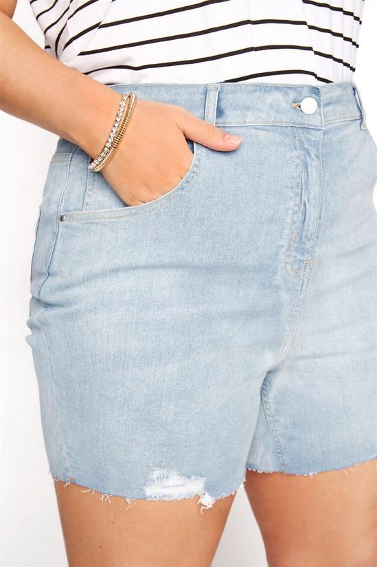 Yours Cut Off Distressed Denim Shorts 5